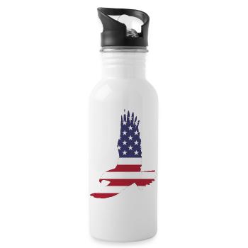 USA America Flagge Stars and Stripes Adler Eagle - Trinkflasche mit integriertem Trinkhalm - Weiß - Rechts