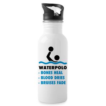 Wasserball - Trinkflasche mit integriertem Trinkhalm - Weiß - Rechts