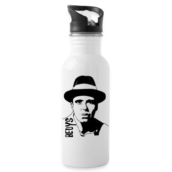 Joseph Beuys, Design von Mondwinkel - Trinkflasche mit integriertem Trinkhalm - Weiß - Rechts