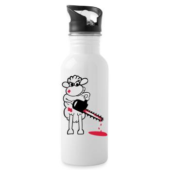 Chainsaws - Sheep - Gourde avec paille intégrée - blanc - Droite
