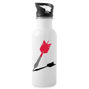 Une fléchette et son ombre - Gourde avec paille intégrée - blanc - Droite