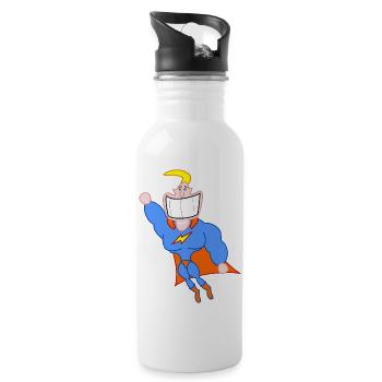 Superhero - Water bottle with straw - white - Right