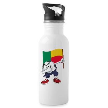 Benin Dabbing football - Water bottle with straw - white - Right