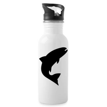 forelle_f1 - Trinkflasche mit integriertem Trinkhalm - Weiß - Rechts