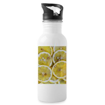zitrone - Trinkflasche mit integriertem Trinkhalm - Weiß - Rechts