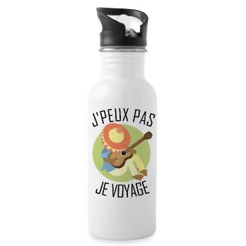 I can not travel - Water bottle with straw - white - Right