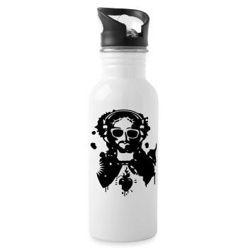 Jésus Graffiti avec un casque et lunettes de - Gourde avec paille intégrée - blanc - Droite