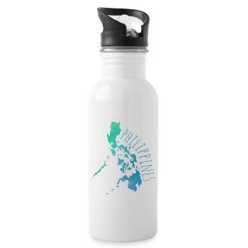 Philippines - Trinkflasche mit integriertem Trinkhalm - Weiß - Rechts