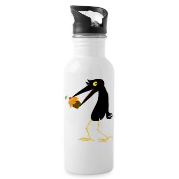 Kuchenvogel - Trinkflasche mit integriertem Trinkhalm - Weiß - Rechts