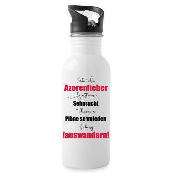 I have Azores fever - emigrate - Water bottle with straw - white - Right