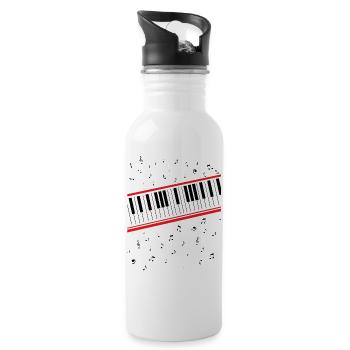 BEAT IT MJTshirt - Water bottle with straw - white - Right