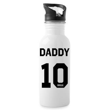 Daddy 2019 - Trinkflasche mit integriertem Trinkhalm - Weiß - Rechts