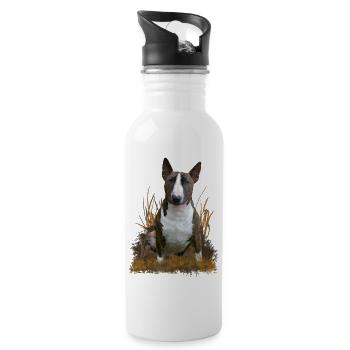 Bullterrier - Water bottle with straw - white - Right