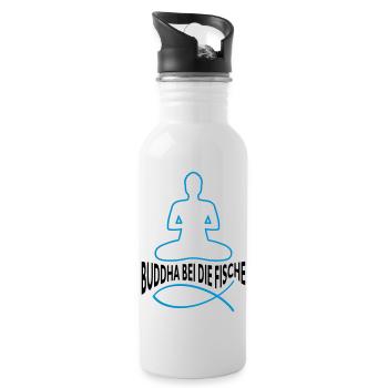BUDDHA IN THE FISH - Water bottle with straw - white - Right