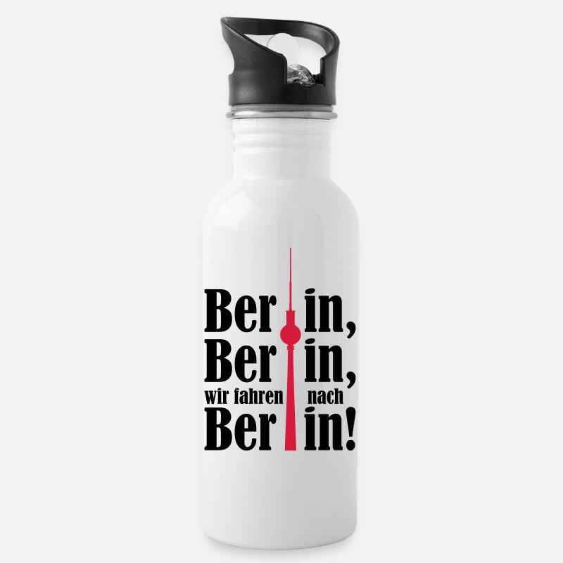 Berlin Berlin, we are going to Berlin 2c - Water bottle with straw - white