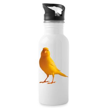 Kanarienvogel yellow bird - Trinkflasche mit integriertem Trinkhalm - Weiß - Rechts