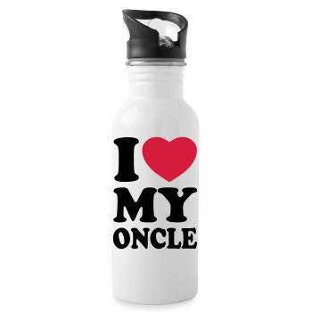 I love my oncle - Water bottle with straw - white - Right