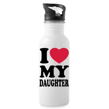 I love my daughter - J'aime ma fille - Gourde avec paille intégrée - blanc - Droite