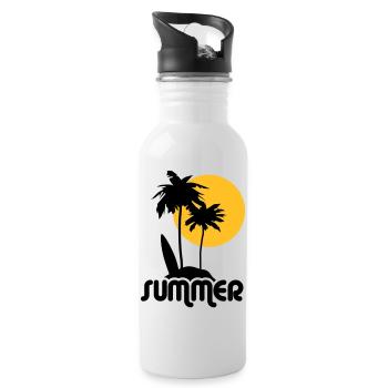 summer - Water bottle with straw - white - Right