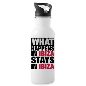 What Happens in Ibiza Stays in ibiza - Water bottle with straw - white - Right