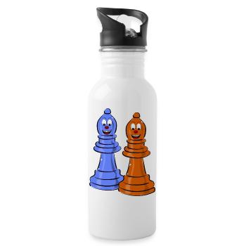 chess - Water bottle with straw - white - Right