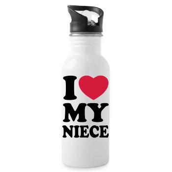 I love my niece - Water bottle with straw - white - Right