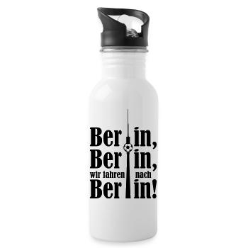 Berlin Berlin wir fahren nach Berlin - Trinkflasche mit integriertem Trinkhalm - Weiß - Rechts