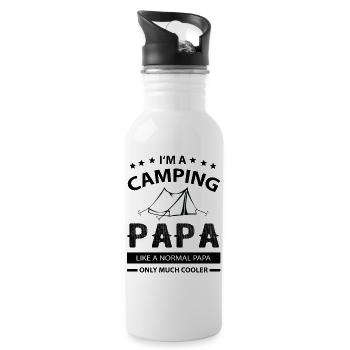 I‘M A Camping Papa like A Normal Papa only much - Trinkflasche mit integriertem Trinkhalm - Weiß - Rechts