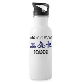 Triathlon Junkie - Water bottle with straw - white - Right