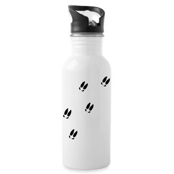 Elch - Trinkflasche mit integriertem Trinkhalm - Weiß - Rechts