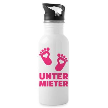 Schwanger - Trinkflasche mit integriertem Trinkhalm - Weiß - Rechts