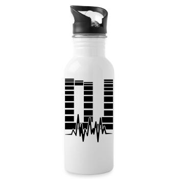 dj - Trinkflasche mit integriertem Trinkhalm - Weiß - Rechts