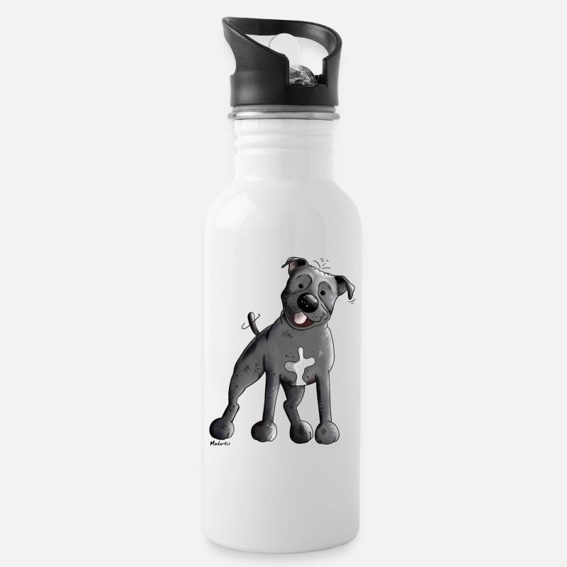 Mignon Staffordshire Bull Terrier - Gourde avec paille intégrée - blanc