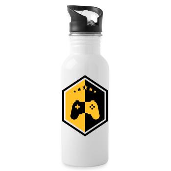 Gamer / Gaming - Gourde avec paille intégrée - blanc - Droite