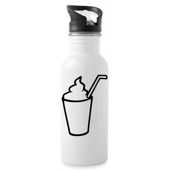 Milchshake - Trinkflasche mit integriertem Trinkhalm - Weiß - Rechts