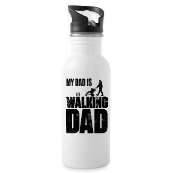 My Dad is The Walking Dad Father Father's Day Child - Water bottle with straw - white - Right