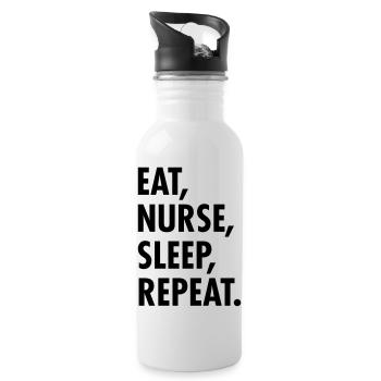Eat, Nurse, Sleep, Repeat. - Gourde avec paille intégrée - blanc - Droite