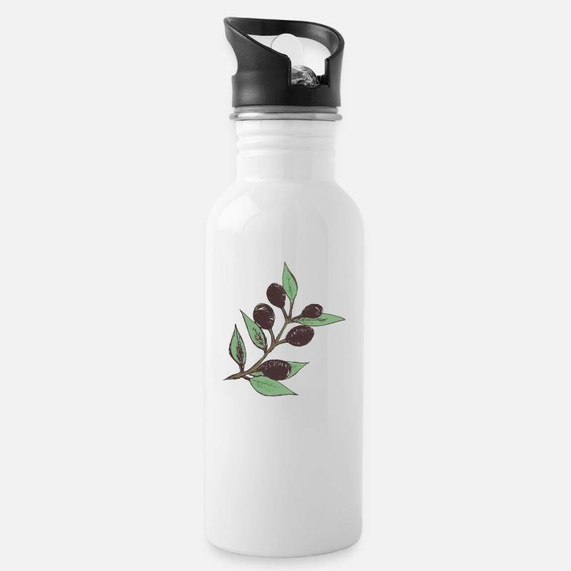 L’olive - Gourde avec paille intégrée - blanc