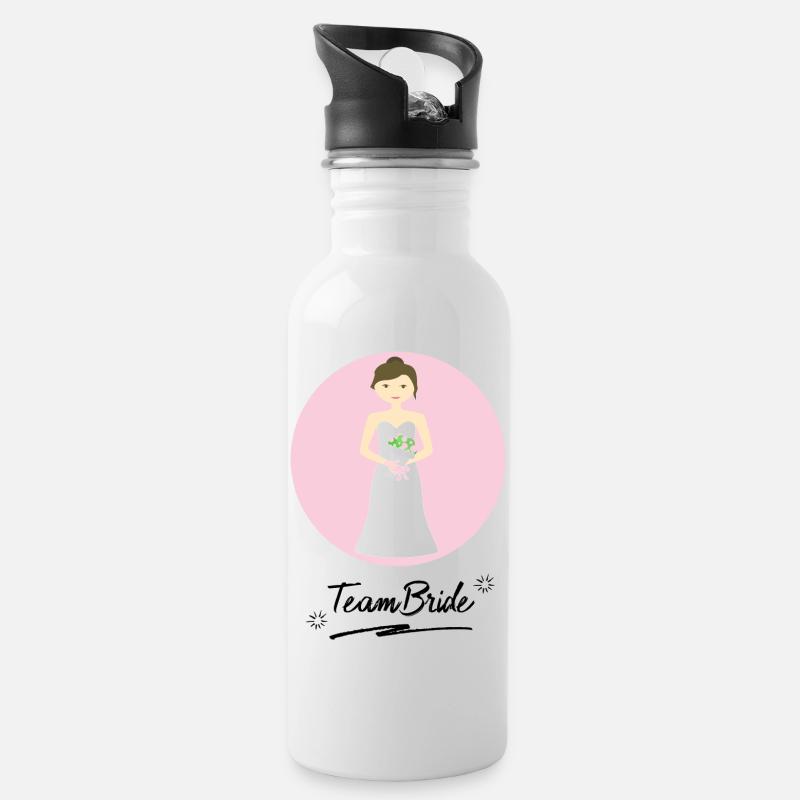 bride - Water bottle with straw - white
