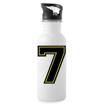 7 - Trinkflasche mit integriertem Trinkhalm - Weiß - Rechts