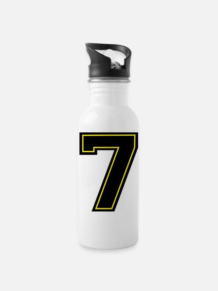 7 - Trinkflasche mit integriertem Trinkhalm - Weiß