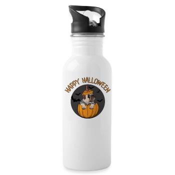 happy Halloween mops - Gourde avec paille intégrée - blanc - Droite