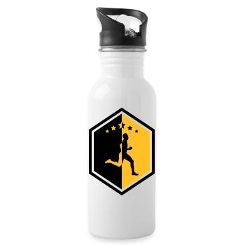 Course à Pied / Running / Jogging / Coureur - Gourde avec paille intégrée - blanc - Droite