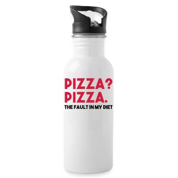 PIZZA? PIZZA. THE FAULT IN MY DIET - Water bottle with straw - white - Right