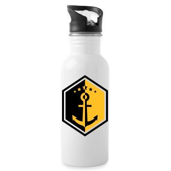 Sailor / Marine / Marin / Boat / Sea / Navy - Water bottle with straw - white - Right
