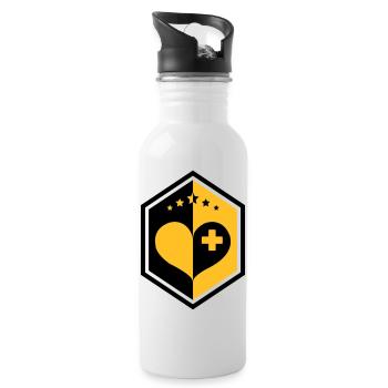 Arzt / Medizin / Kardiologie / Kardiologe - Trinkflasche mit integriertem Trinkhalm - Weiß - Rechts