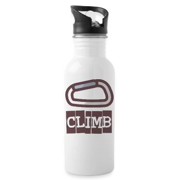climb - Gift for climbers Bouldering climbing - Water bottle with straw - white - Right
