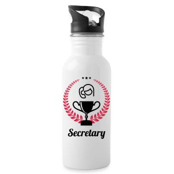 secrétaire / secrétariat / assistante / patron - Gourde avec paille intégrée - blanc - Droite