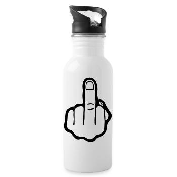 Finger, Fuck you (cheap!) - Gourde avec paille intégrée - blanc - Droite