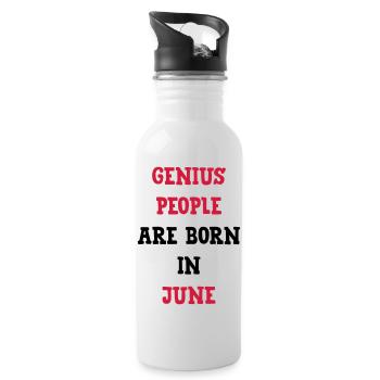 Geburtstag / Juni / Partei / Geschenk - Trinkflasche mit integriertem Trinkhalm - Weiß - Rechts